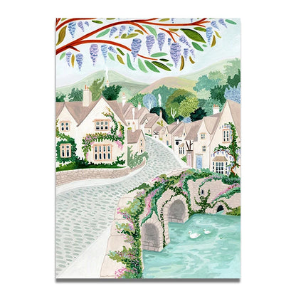Santorini Lisbon Canvas Wall Art Print Poster Lake Como Central Park Decorative Painting Travel Mural Home Decor Gift Unframed