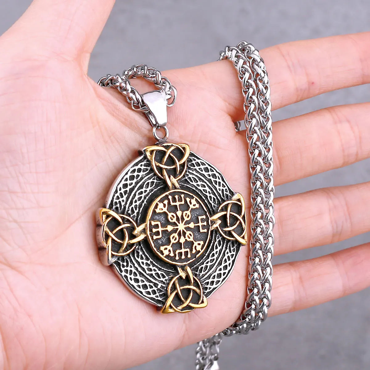 Vikings Odin Rune Necklace Various Men's Nordic Vegvisir Valknut Amulet Pendant Stainless Steel Punk Fashion Jewelry Wholesale