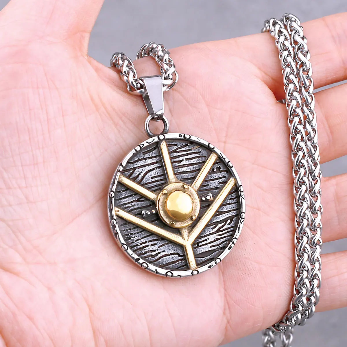 Vikings Odin Rune Necklace Various Men's Nordic Vegvisir Valknut Amulet Pendant Stainless Steel Punk Fashion Jewelry Wholesale