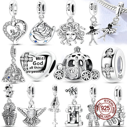 Sterling Silver Bear Family Tree Charm | 925 Charm Bead for Pandora Style Bracelets | Nature Jewelry Gift for Mom, Daughter & Women