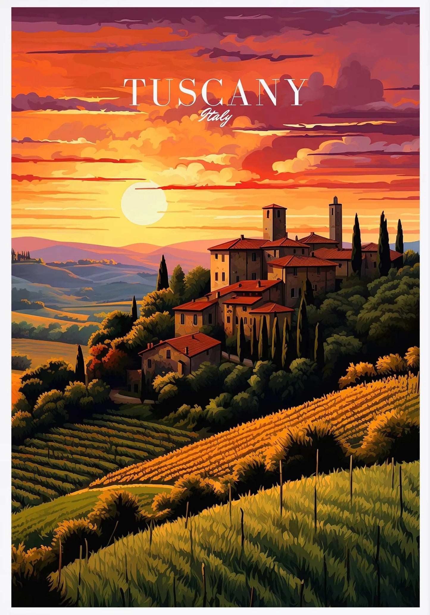 Italy City Travel Poster Paris Rome Milan Tuscany Venice Sardinia Canvas Painting Wall Art Picture for Living Room Home Decor