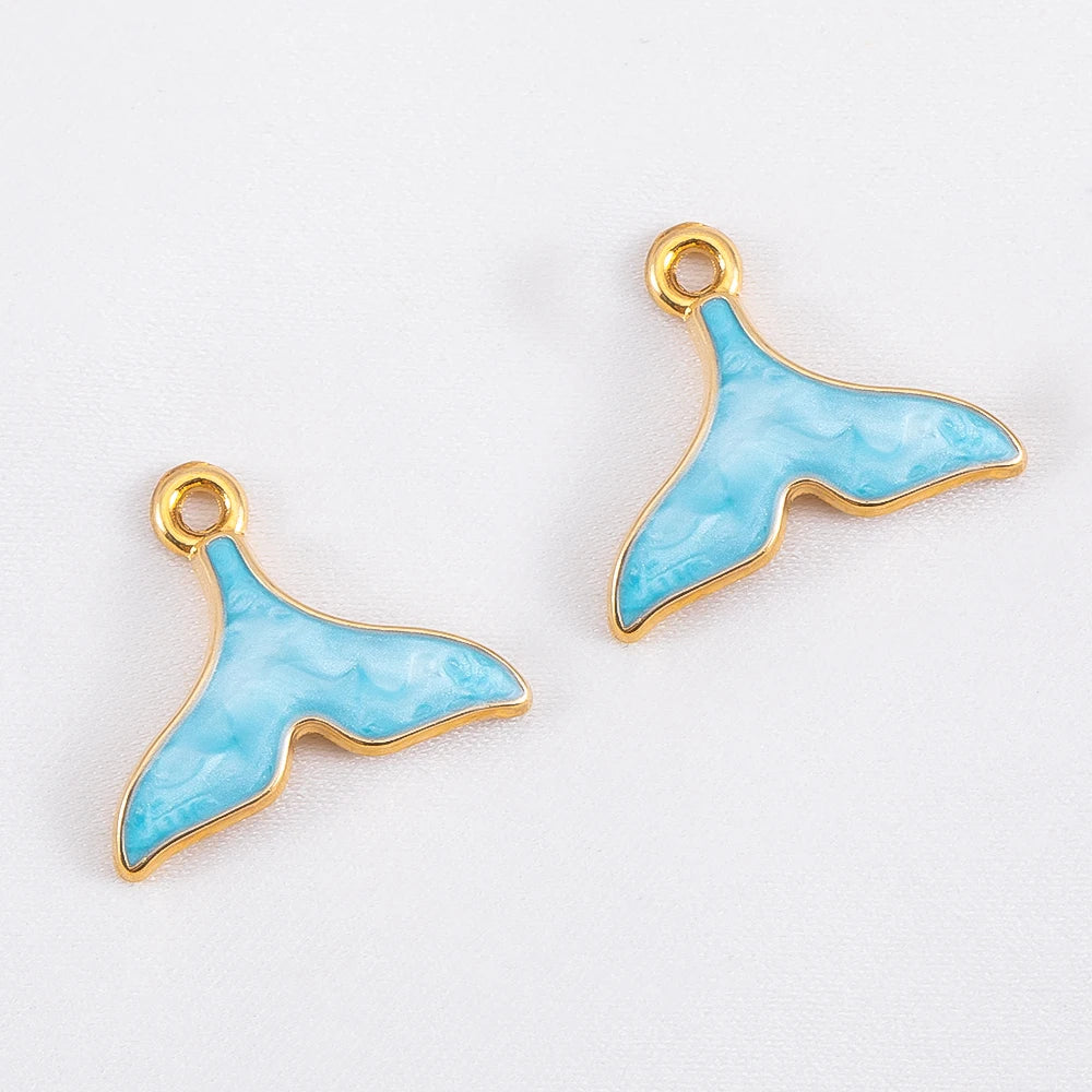 Ocean Charms | 10 White Enamel Sea Life Pendants | Shell, Coral, Fish & Heart DIY Jewelry Supplies