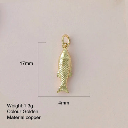Cute Fish Charms | Gold Color Animal Pendants | Boho Charms for Earrings, Bracelets, Necklaces, Keychains & DIY Jewelry Making