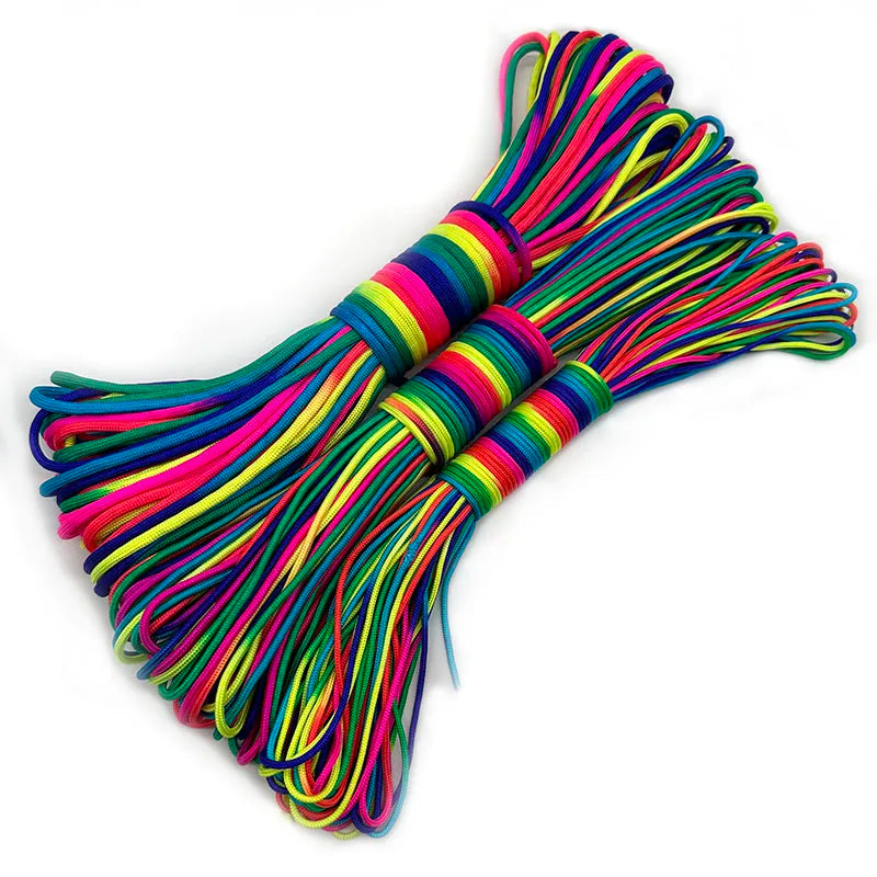 Rainbow Paracord Rope | 2mm, 3mm & 4mm 7-Strand Parachute Cord | DIY Bracelets, Camping, Survival & Craft Supplies