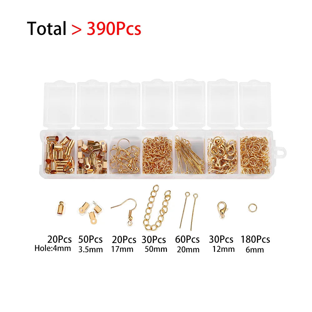 Jewelry Making Kit | Lobster Clasps, Jump Rings & Crimps Set | DIY Bracelet & Necklace Findings (210–400pcs)