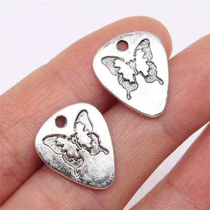 10 Antique Silver Butterfly Charms | Butterfly Pendants for DIY Jewelry Making | Bracelet, Necklace & Earring Supplies