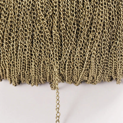 2 Meter Flat 2.5/3.5/4.5mm Extension Thin Chain Metal Chain DIY Necklace Body Chain Jewelry Making Chain Accessories