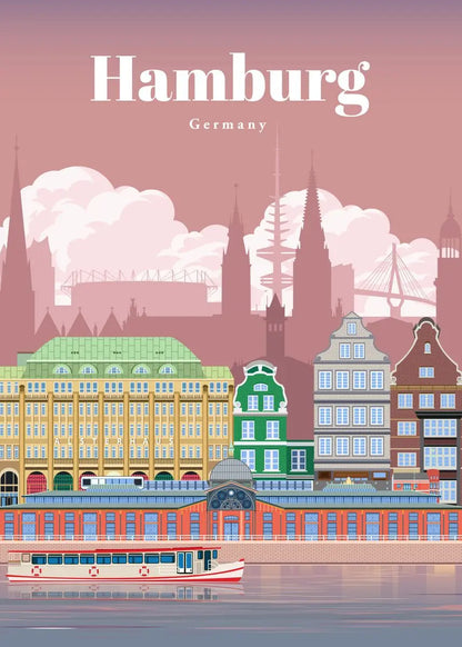 World Famous Tourist Cities Poster Prints London New York City Travel Wall Art Canvas Painting Picture Home Living Room Decor