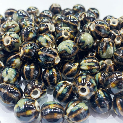 11mm Ceramic Spacer Beads | Colorful Irregular Round Beads | 20/40pcs Multicolor Beads for Bracelets & DIY Jewelry Making