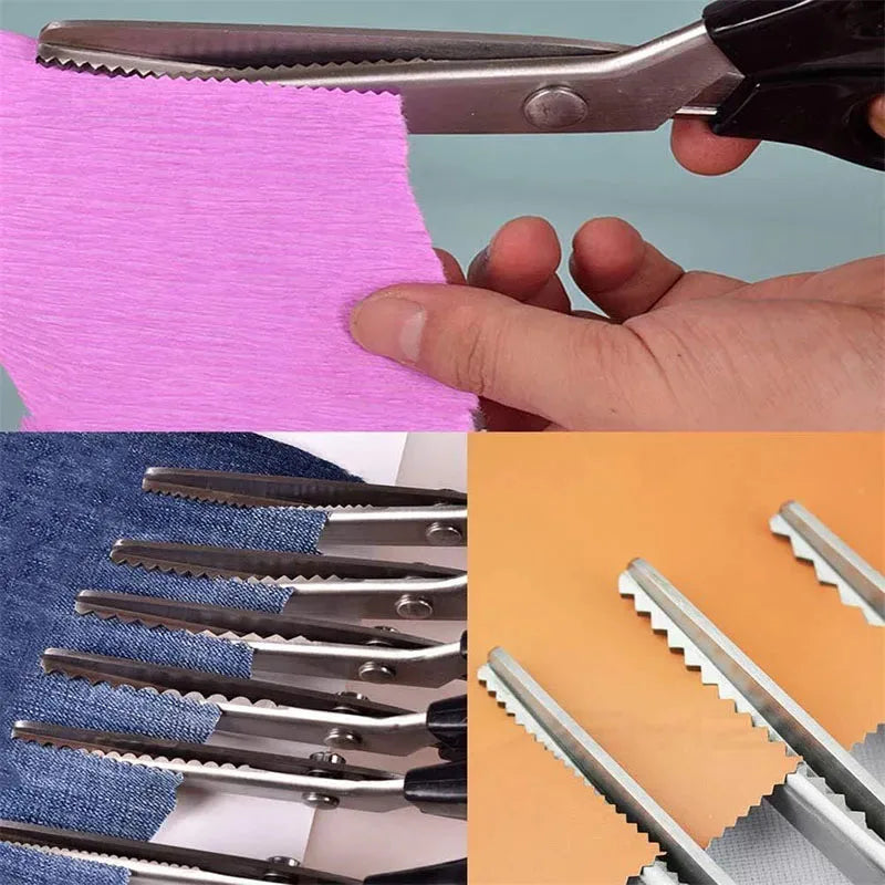 Stainless Steel Pinking Shears | Zigzag Fabric Scissors | Dressmaking, Tailoring, Lace & Sewing Tool
