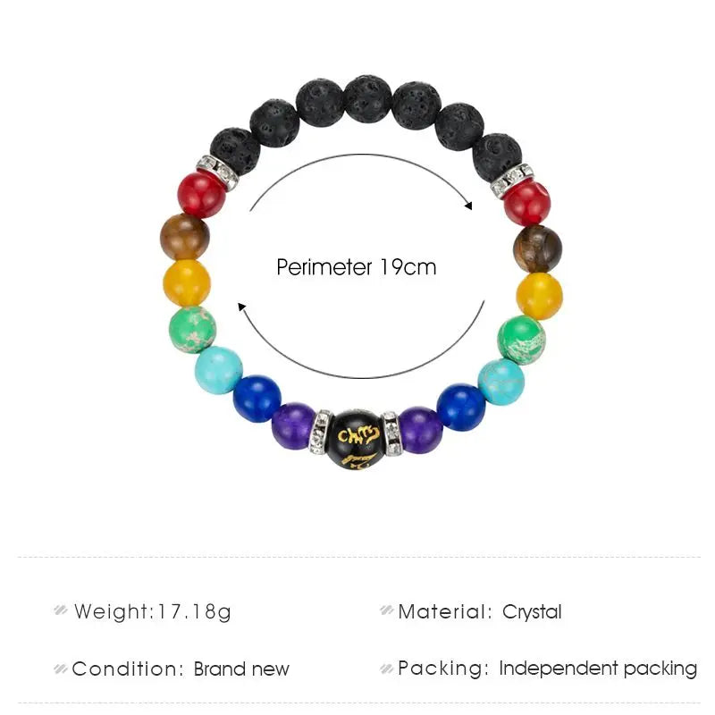 2pcs 7 Chakra Bracelet with Meaning Card for Men Women Natural Crystal Healing Anxiety Jewellery Mandala Yoga Bracelet Gift