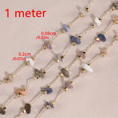 Crystal Bead Chain | 39.4-Inch Copper Chain (1 meter) | Colorful Necklace, Bracelet & DIY Jewelry Making Supplies
