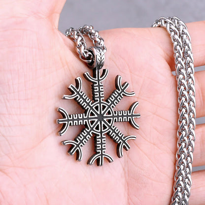 Vikings Odin Rune Necklace Various Men's Nordic Vegvisir Valknut Amulet Pendant Stainless Steel Punk Fashion Jewelry Wholesale