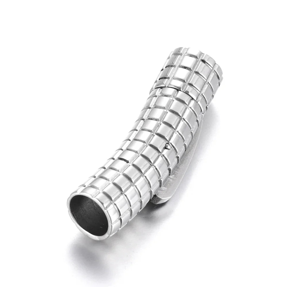 Stainless Steel Bayonet Clasp 2–8mm | Push-Lock Cylinder Closure for Leather Cord, Bracelets & DIY Jewelry Making
