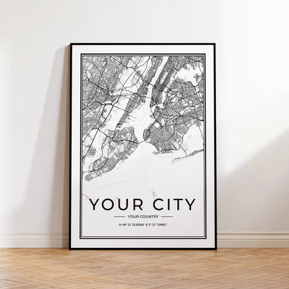 Custom Personalized City And County Map World Cover Gift Wall Art Printing Picture Living Room Bedroom Home Decoration