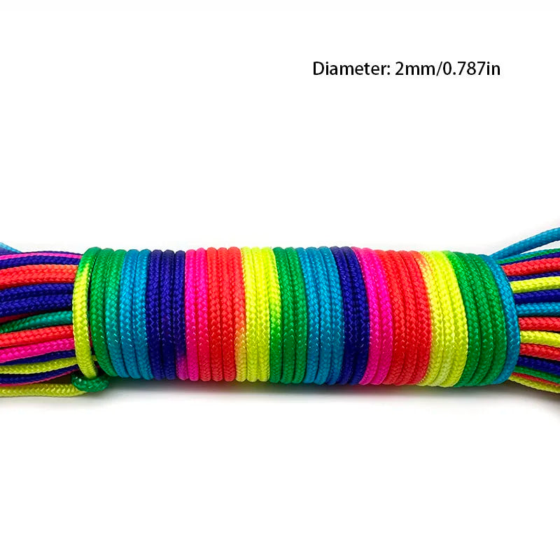 Rainbow Paracord Rope | 2mm, 3mm & 4mm 7-Strand Parachute Cord | DIY Bracelets, Camping, Survival & Craft Supplies