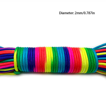 Rainbow Paracord Rope | 2mm, 3mm & 4mm 7-Strand Parachute Cord | DIY Bracelets, Camping, Survival & Craft Supplies