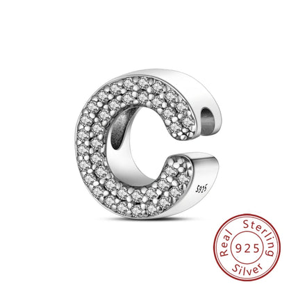 925 Sterling Silver A–Z Alphabet Charms | Initial Letter Beads for Charm Bracelets | DIY Jewelry Gift for Women