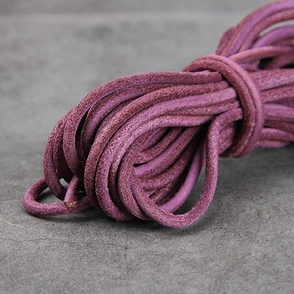 Genuine Cowhide Leather Cord 3mm Round | 2 Meters (78.7 Inches) | Colorful DIY Bracelet & Necklace Making