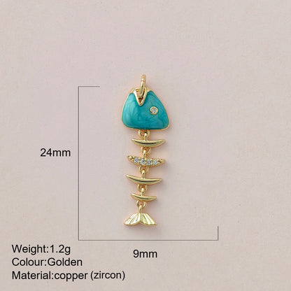 Cute Fish Charms | Gold Color Animal Pendants | Boho Charms for Earrings, Bracelets, Necklaces, Keychains & DIY Jewelry Making
