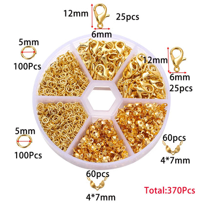 Jewelry Making Kit | Lobster Clasps, Jump Rings & Crimps Set | DIY Bracelet & Necklace Findings (210–400pcs)