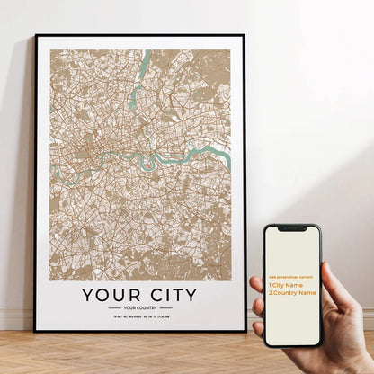 Custom Personalized City And County Map World Cover Gift Wall Art Printing Picture Living Room Bedroom Home Decoration