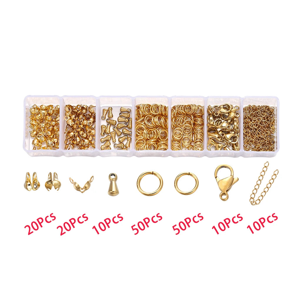 Jewelry Making Kit | Lobster Clasps, Jump Rings & Crimps Set | DIY Bracelet & Necklace Findings (210–400pcs)