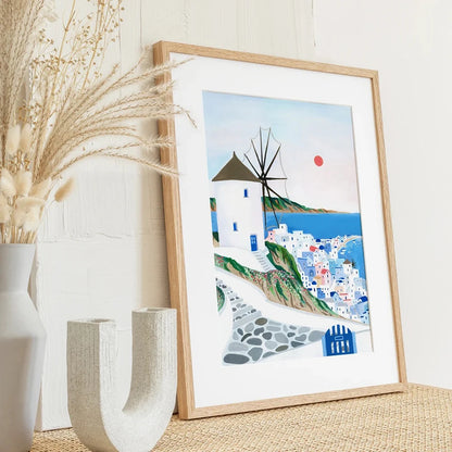 Santorini Lisbon Canvas Wall Art Print Poster Lake Como Central Park Decorative Painting Travel Mural Home Decor Gift Unframed