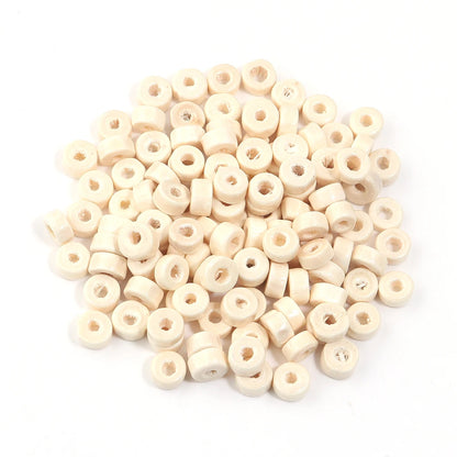 Beige beads on a white background