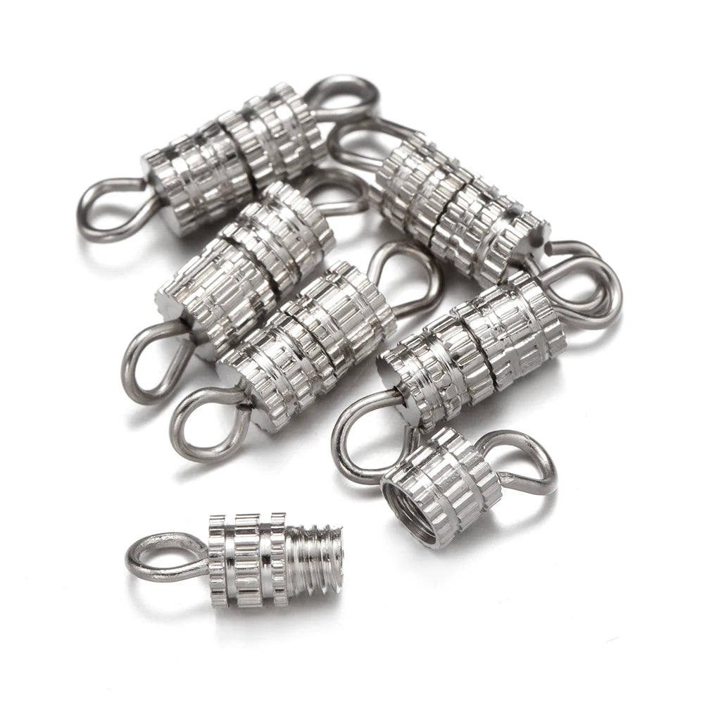 20pcs Screw Clasps for Jewelry Making | Metal Bracelet & Necklace Closure Fasteners | End Cap Connectors | DIY Jewelry Findings