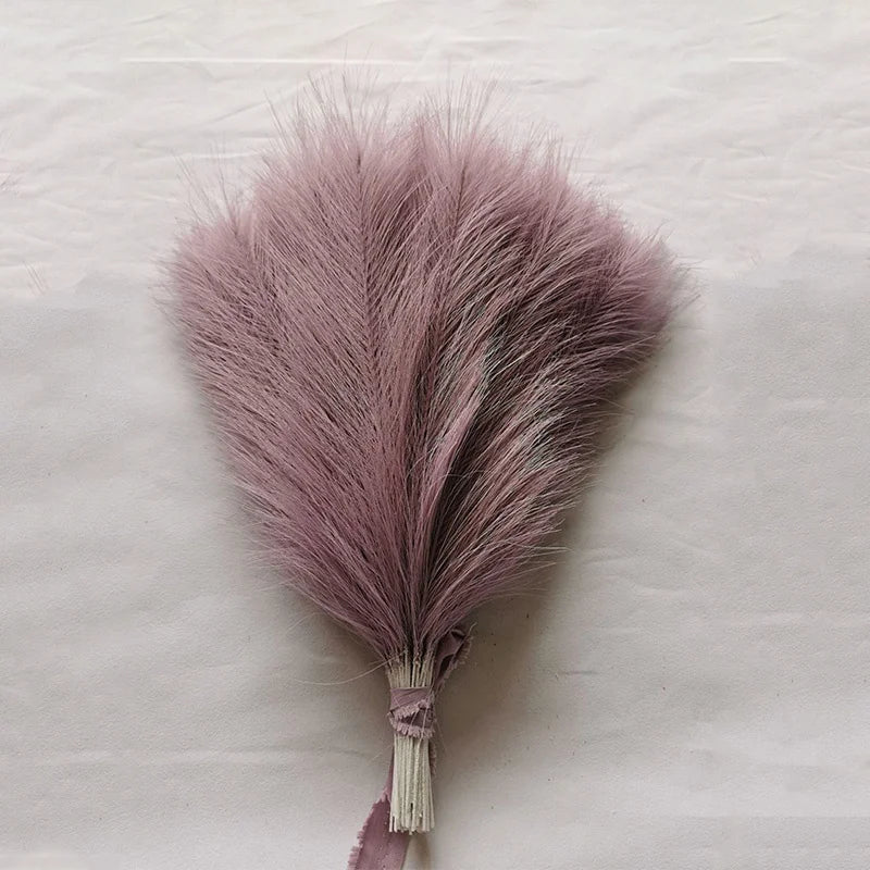 15pc Artificial Pampas Grass Fake Flower Simulated Reed Bouquet for Home Wedding Party Decoration Fluffy Boho Pampas Grass Decor