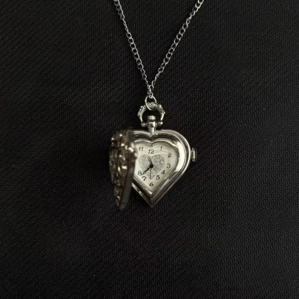 Heart Watch Bag Charm | Functional Clock Keychain | Purse & Backpack Charm with Heart, Key & Crystal Accents