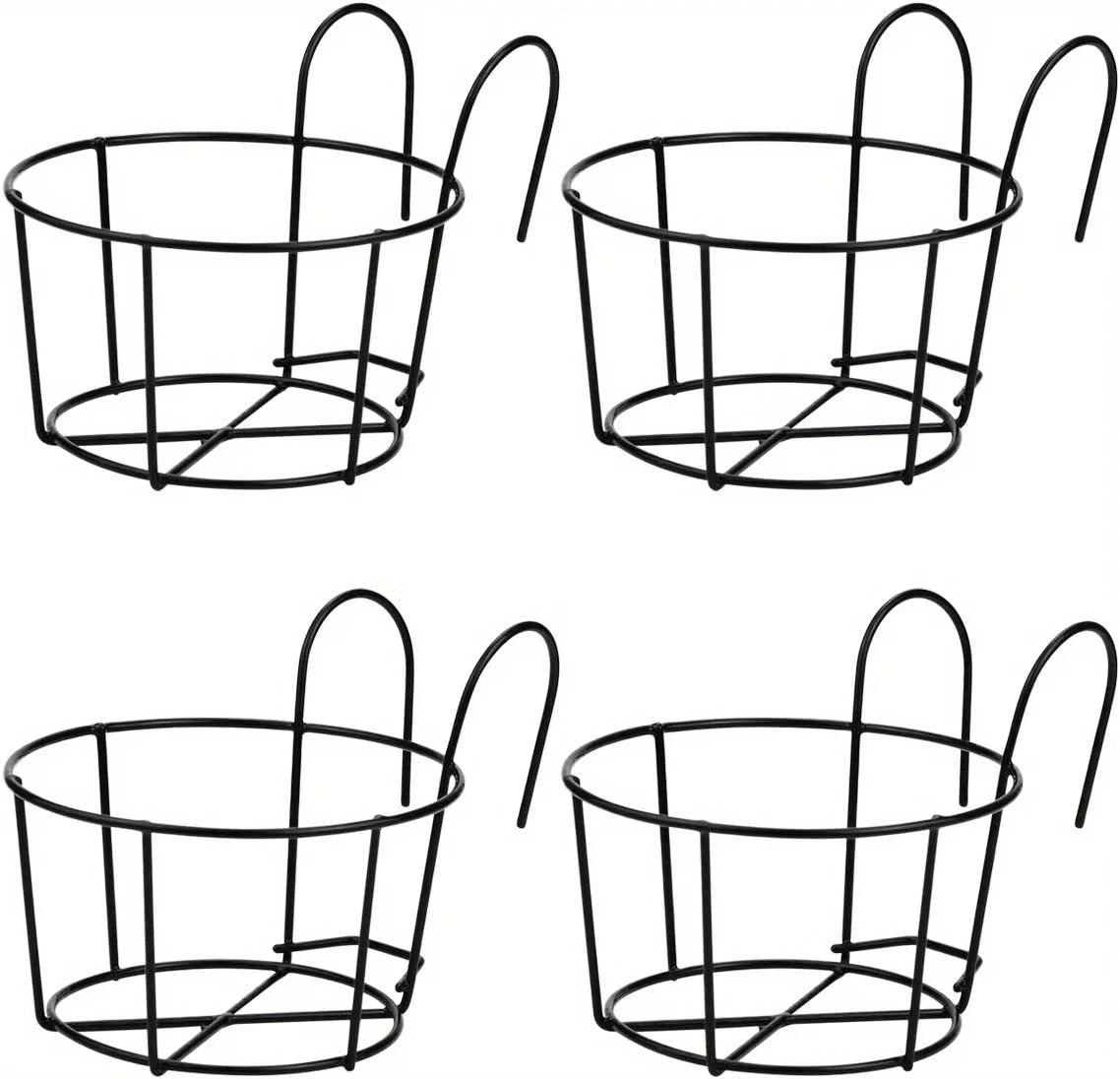 1-4pcs Stylish Round Metal Hanging Planters - Perfect for Balcony, Garden & Indoor Decor!