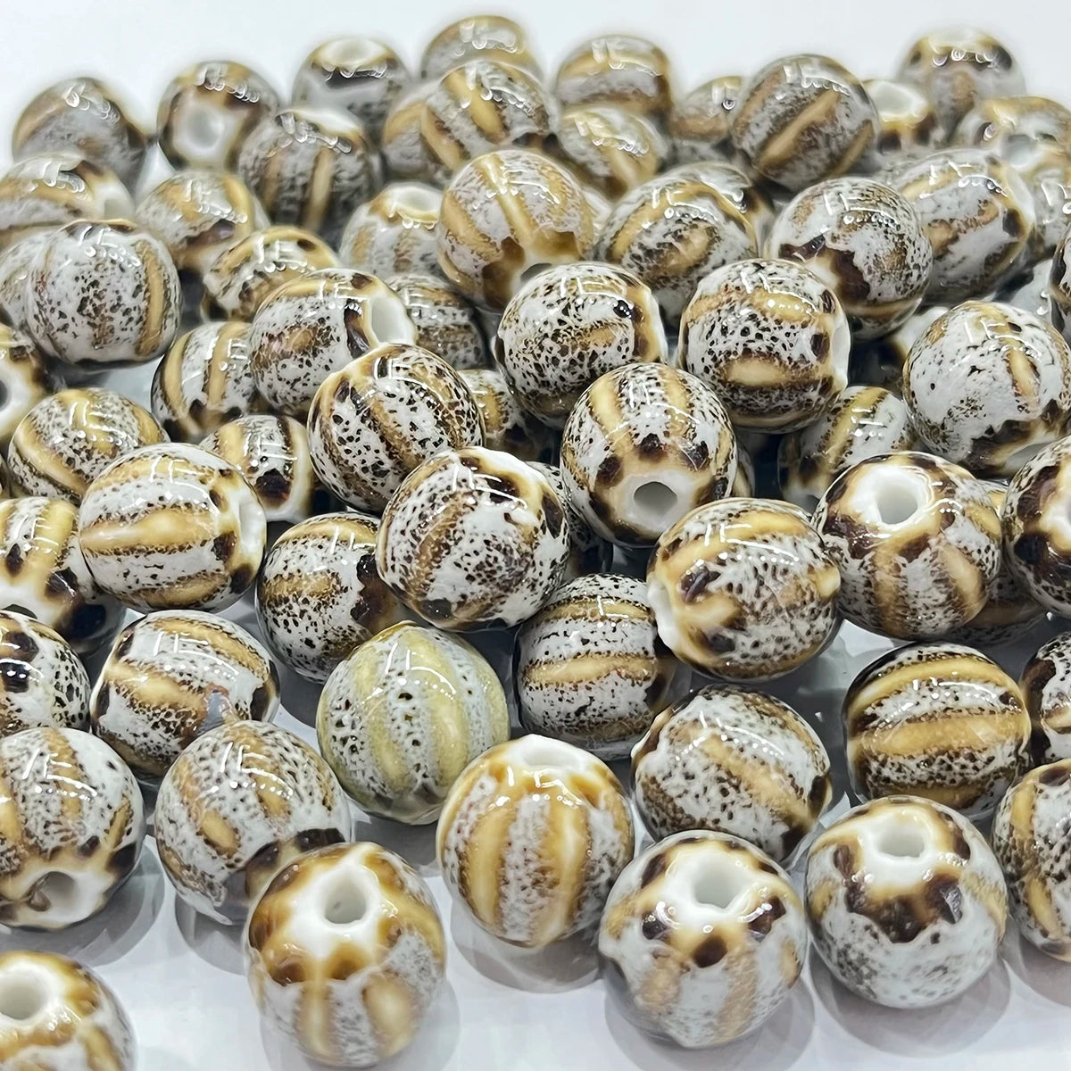 11mm Ceramic Spacer Beads | Colorful Irregular Round Beads | 20/40pcs Multicolor Beads for Bracelets & DIY Jewelry Making