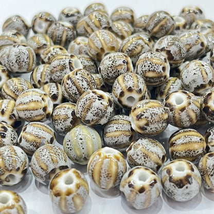 11mm Ceramic Spacer Beads | Colorful Irregular Round Beads | 20/40pcs Multicolor Beads for Bracelets & DIY Jewelry Making