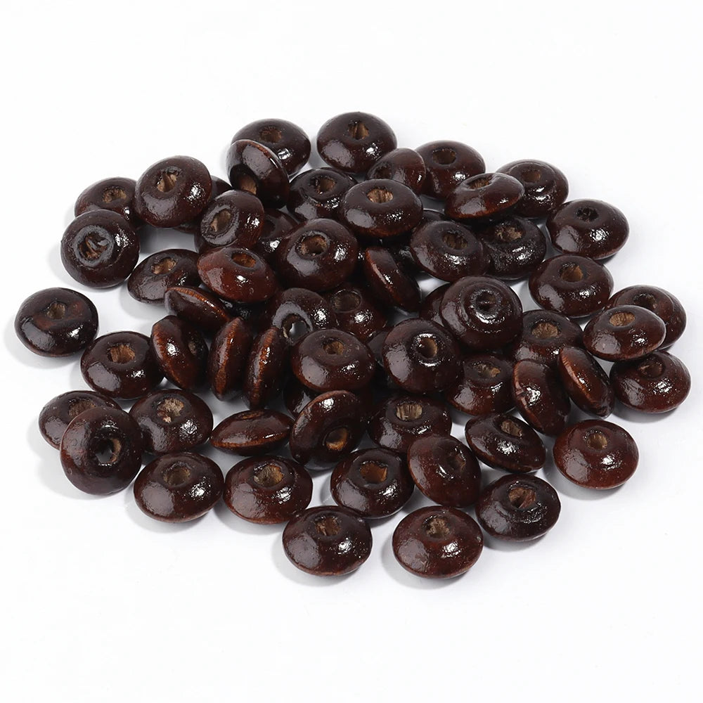 Brown beads on a white background