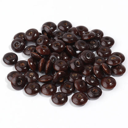 Brown beads on a white background