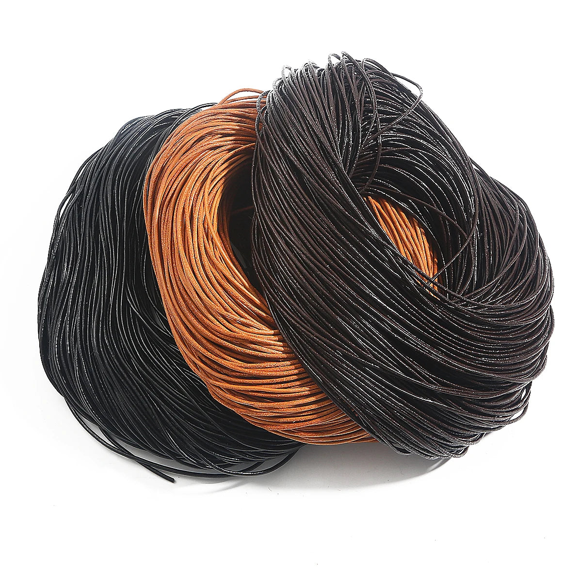 Genuine Cowhide Leather Cord | 5m Round Leather Rope for Necklaces, Bracelets & DIY Jewelry Making