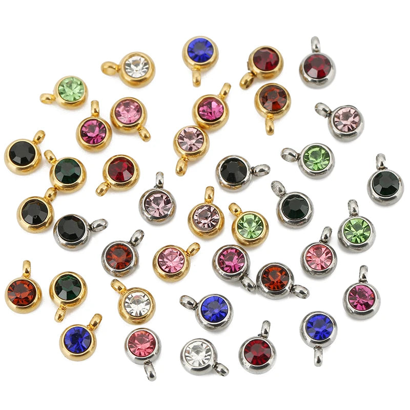 18K Gold Crystal Cross Charms | 20-Piece Stainless Steel Rhinestone Pendants | DIY Necklace, Bracelet &amp; Jewelry Making Supplies