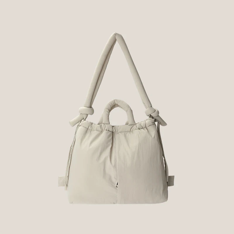 Vintage Puffer Tote Bag – Large Capacity Nylon Shoulder & Crossbody Handbag