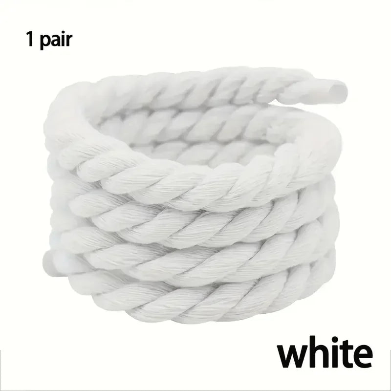 White rope coiled on a white background with 'white' text.
