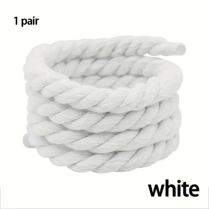 White rope coiled on a white background with 'white' text.