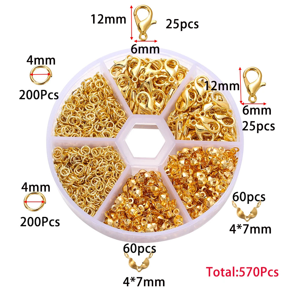 Jewelry Making Kit | Lobster Clasps, Jump Rings & Crimps Set | DIY Bracelet & Necklace Findings (210–400pcs)