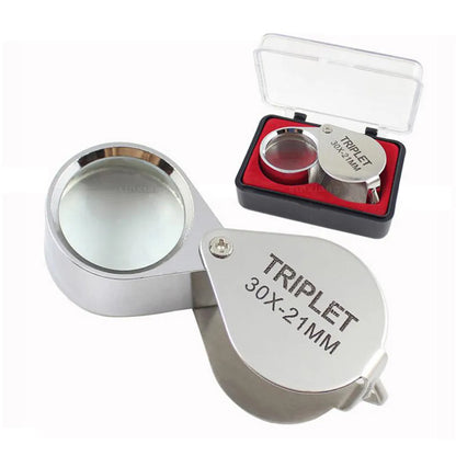 Jeweler’s Eye Loupe | 30x Magnifying Glass | 21mm Pocket Jewelry Magnifier for Beads, Gemstones & Jewelry Making