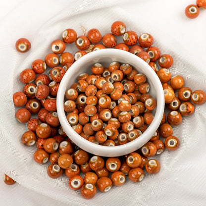 Multi-color Ceramic Beads 6mm | Speckled Porcelain Round Beads | 100pc Bracelet & Necklace Beads | DIY Jewelry Making Supplies