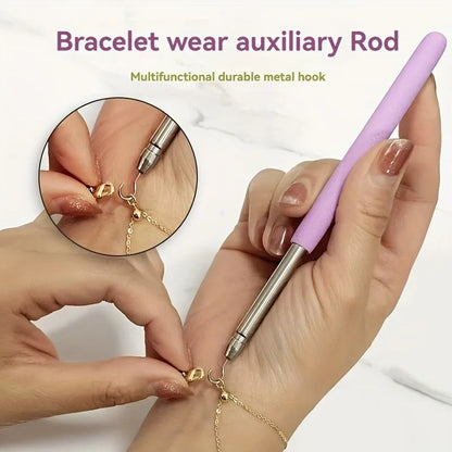 Bracelet Helper Tool | Stainless Steel Bracelet Fastening Aid | Clasp Holder for Easy One-Handed Jewelry Fastening