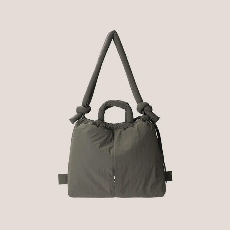 Vintage Puffer Tote Bag – Large Capacity Nylon Shoulder & Crossbody Handbag