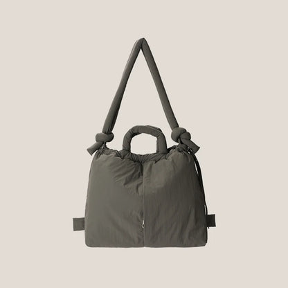 Vintage Puffer Tote Bag – Large Capacity Nylon Shoulder & Crossbody Handbag