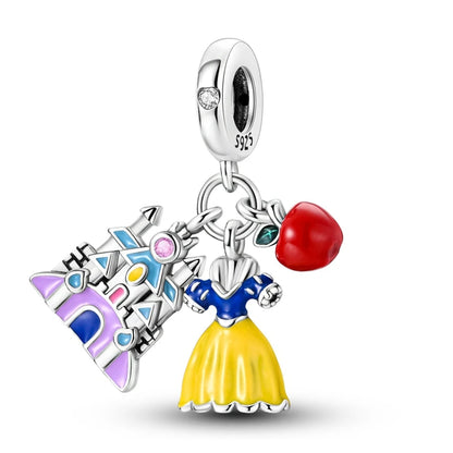 Pandora charm with Snow White  & Disney design on a white background