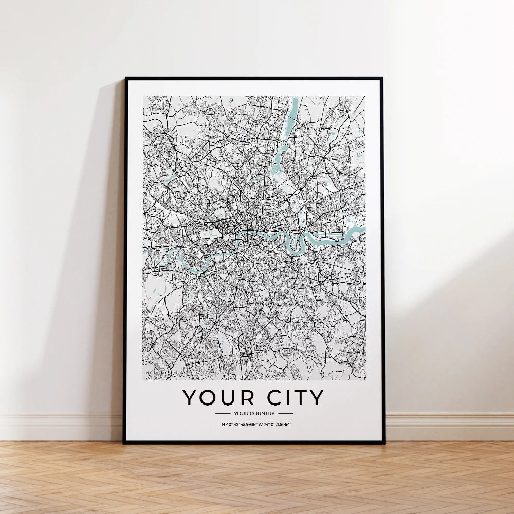 Custom Personalized City And County Map World Cover Gift Wall Art Printing Picture Living Room Bedroom Home Decoration